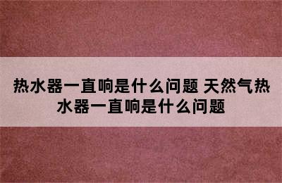 热水器一直响是什么问题 天然气热水器一直响是什么问题